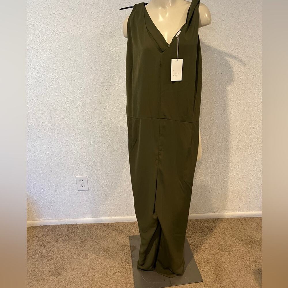 NWT A New Day Olive Color Jumpsuit Size XXXL 3XL Sleeveless V Neck